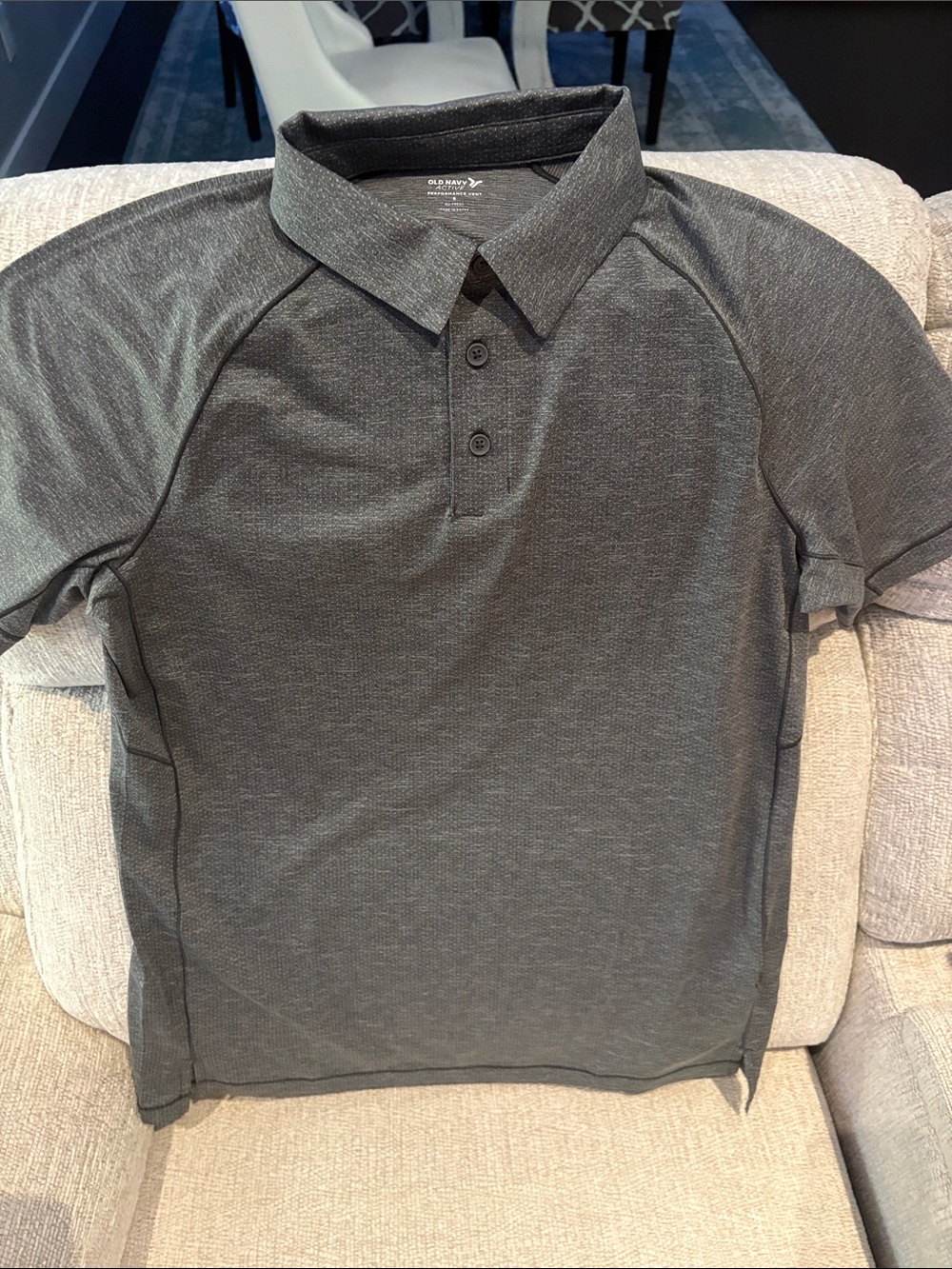 Old Navy Men's Dark Gray Performance Vent Polo